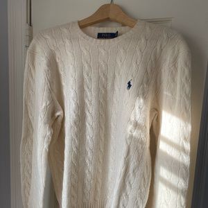 Polo by Ralph Lauren Cream Cable-Knit Cashmere Sweater